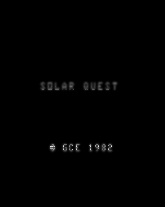Solar Quest title screen for Vectrex